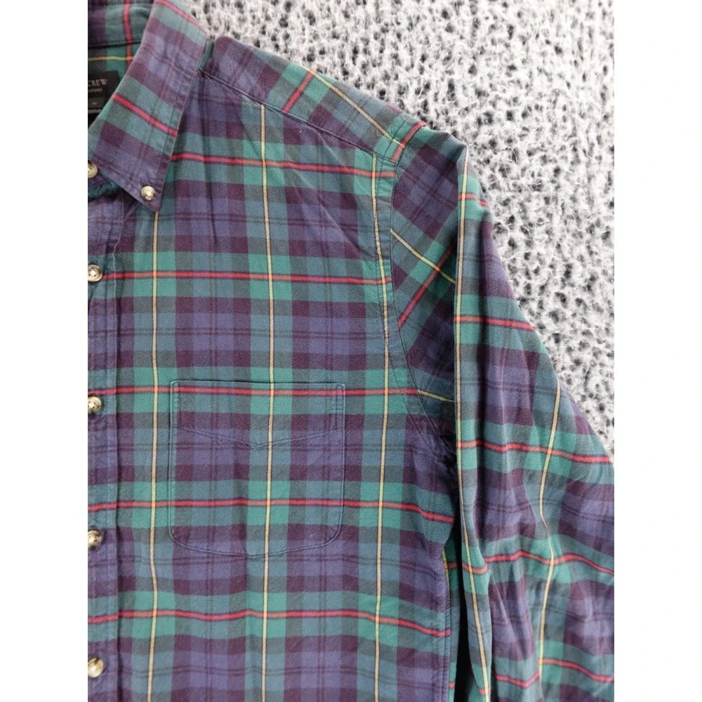 J.‎ Crew Oxford Plaid Button Down Shirt Long Sleeve Men's Size M Blue Green Red